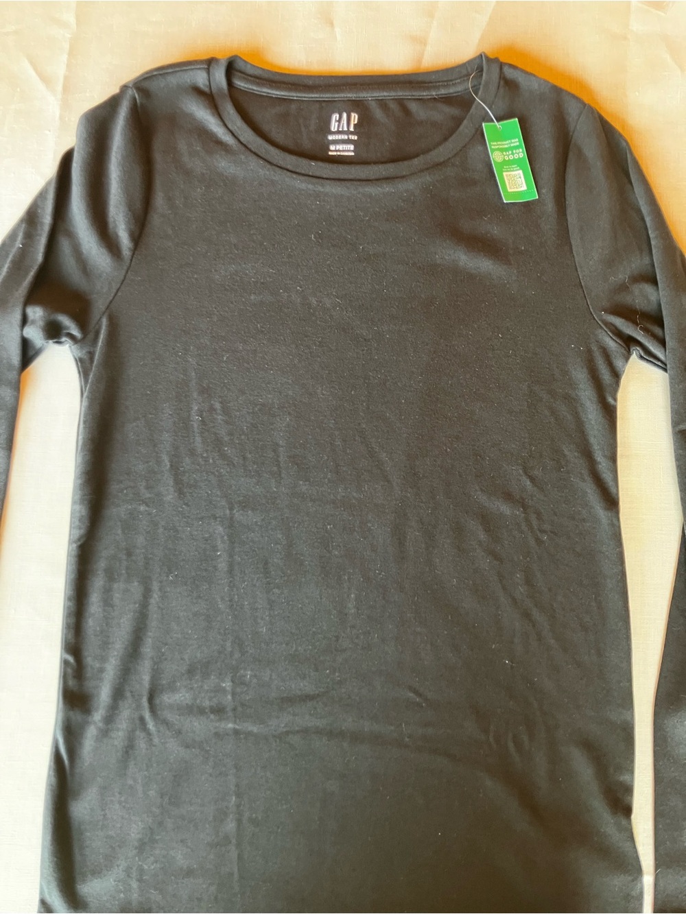 GAP Black Long Sleeve Crew Top